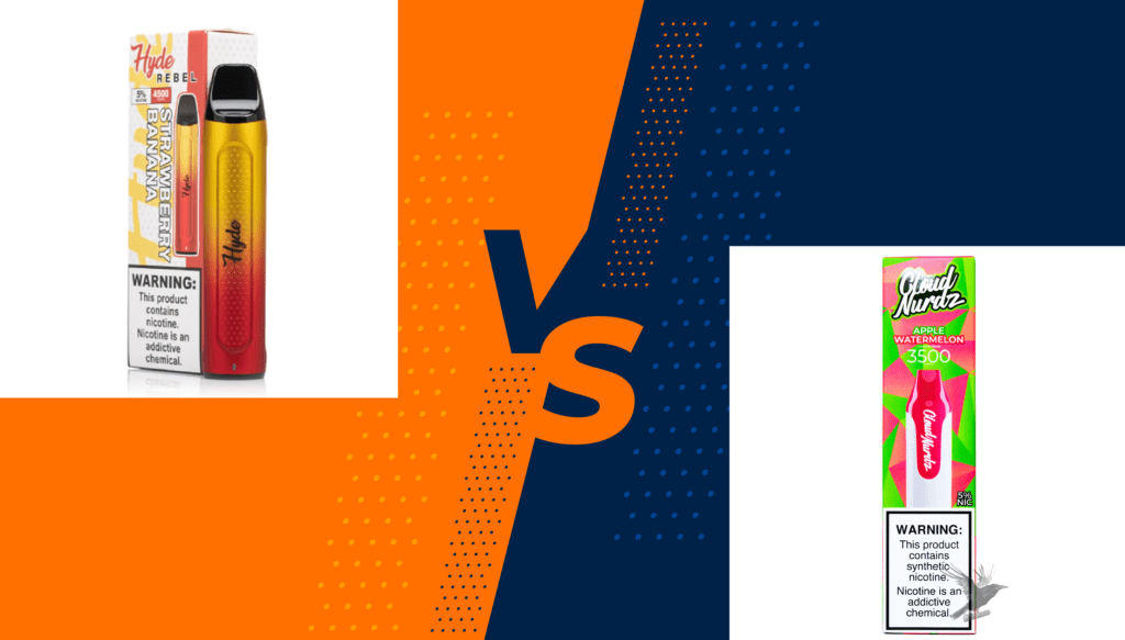 Hyde Rebel Recharge Disposable Vape vs Cloud Nurdz Disposable; Which is the better option to satisfy your nicotine&nbsp;cravings?